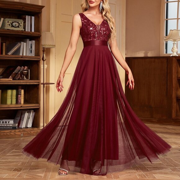 Dresses & Skirts - Elegant Sleeveless Double V-Neck